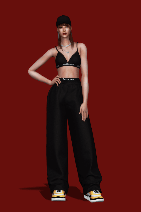 Галерея мода Сет одежды Bra Top & Oversized Sweatpants #1